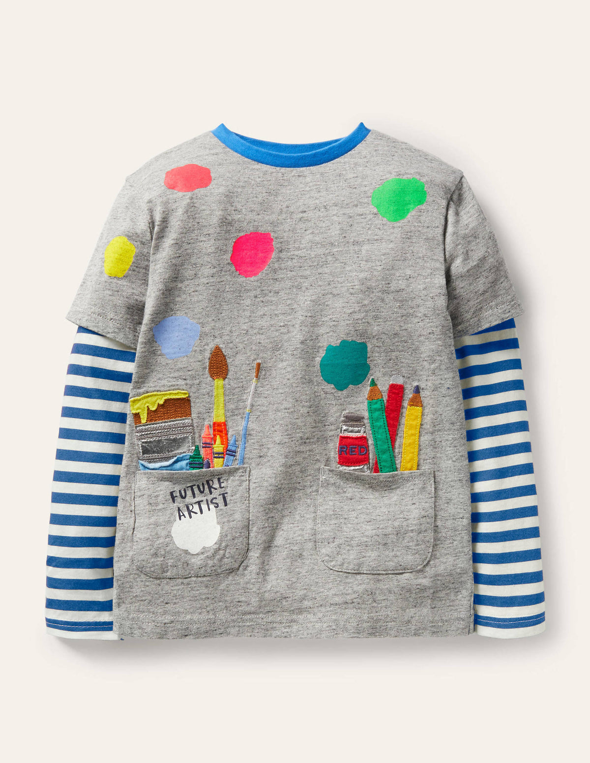 Occupational Appliqué T-shirt-Grey Marl Artist - Image 1