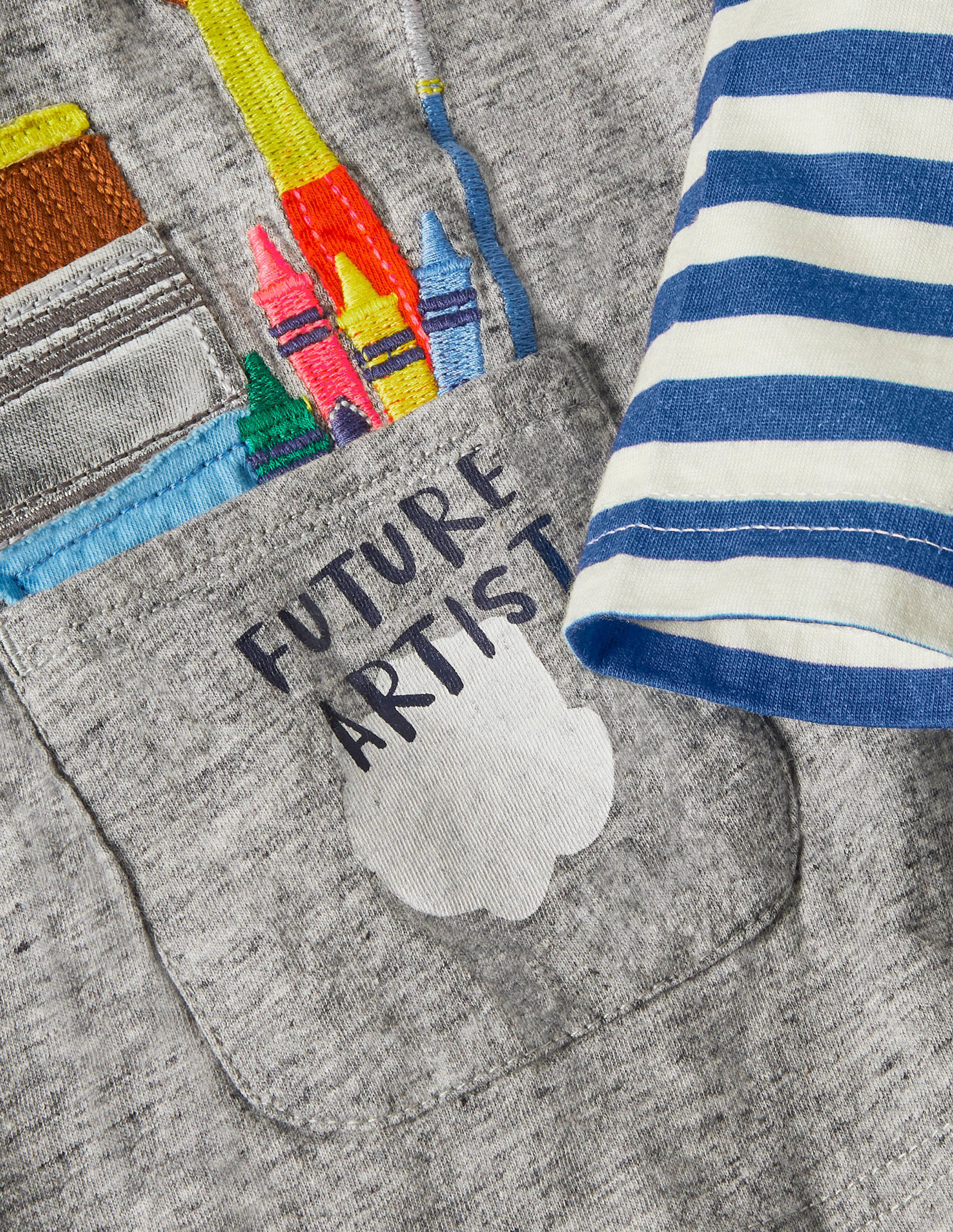 Occupational Appliqué T-shirt-Grey Marl Artist - Image 3