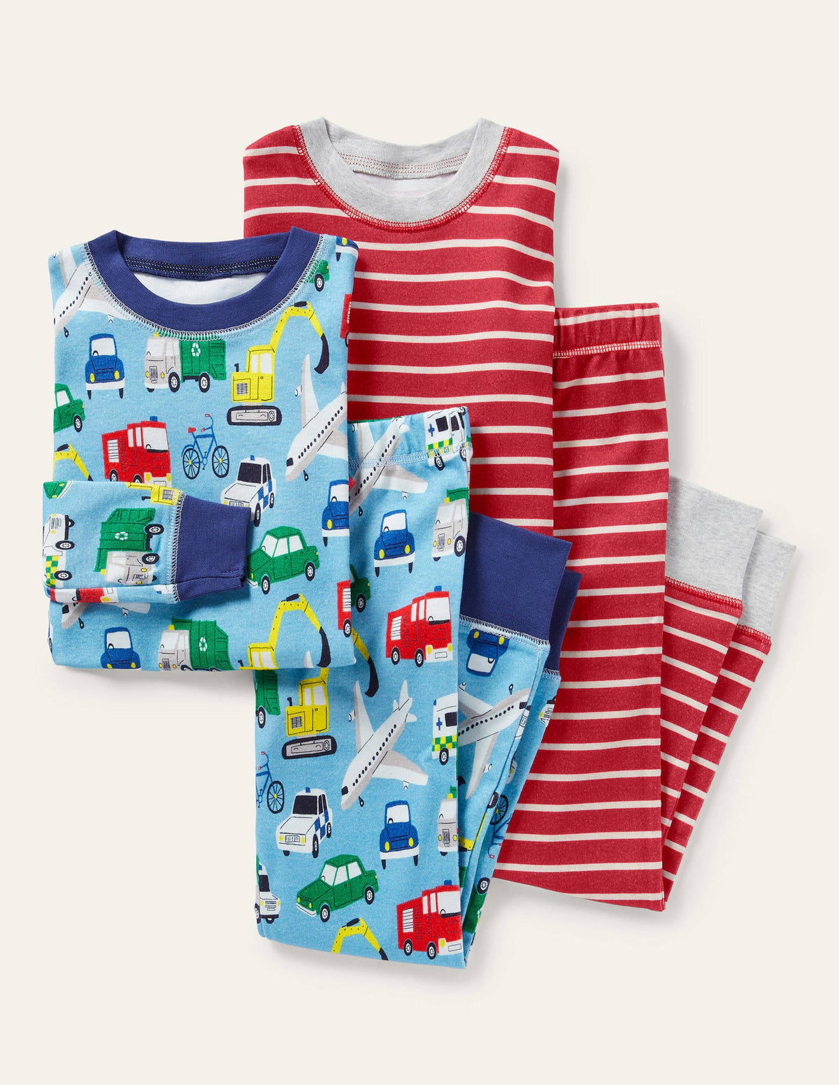 Twin Pack Snug Pyjamas-Surfboard Blue Vehicles - Image 1