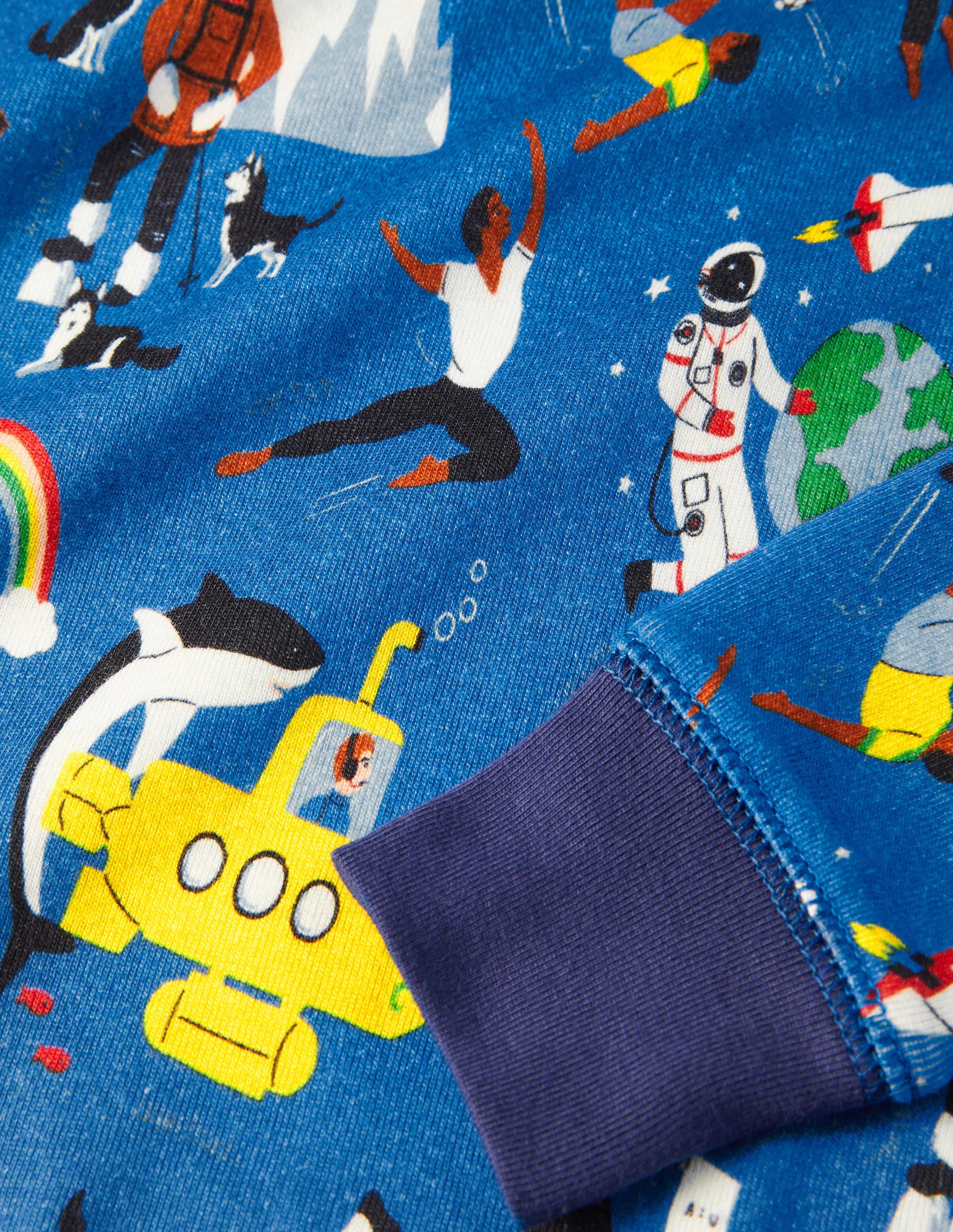 Snug Long John Pyjamas-Moroccan Blue Leaders - Image 3