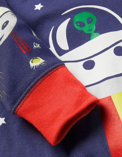 Snug Long John Pyjamas-Starboard Blue UFO-3