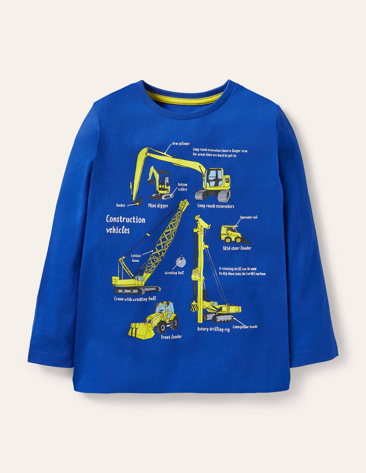 Educational Vehicle T-shirt-Brilliant Blue Diggers