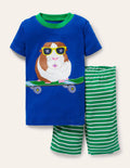 Snug Short John Pyjamas-Brilliant Blue Guinea Pig