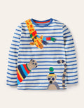 Silly Animal T-shirt-Ivory/Elizabethan Blue Safari