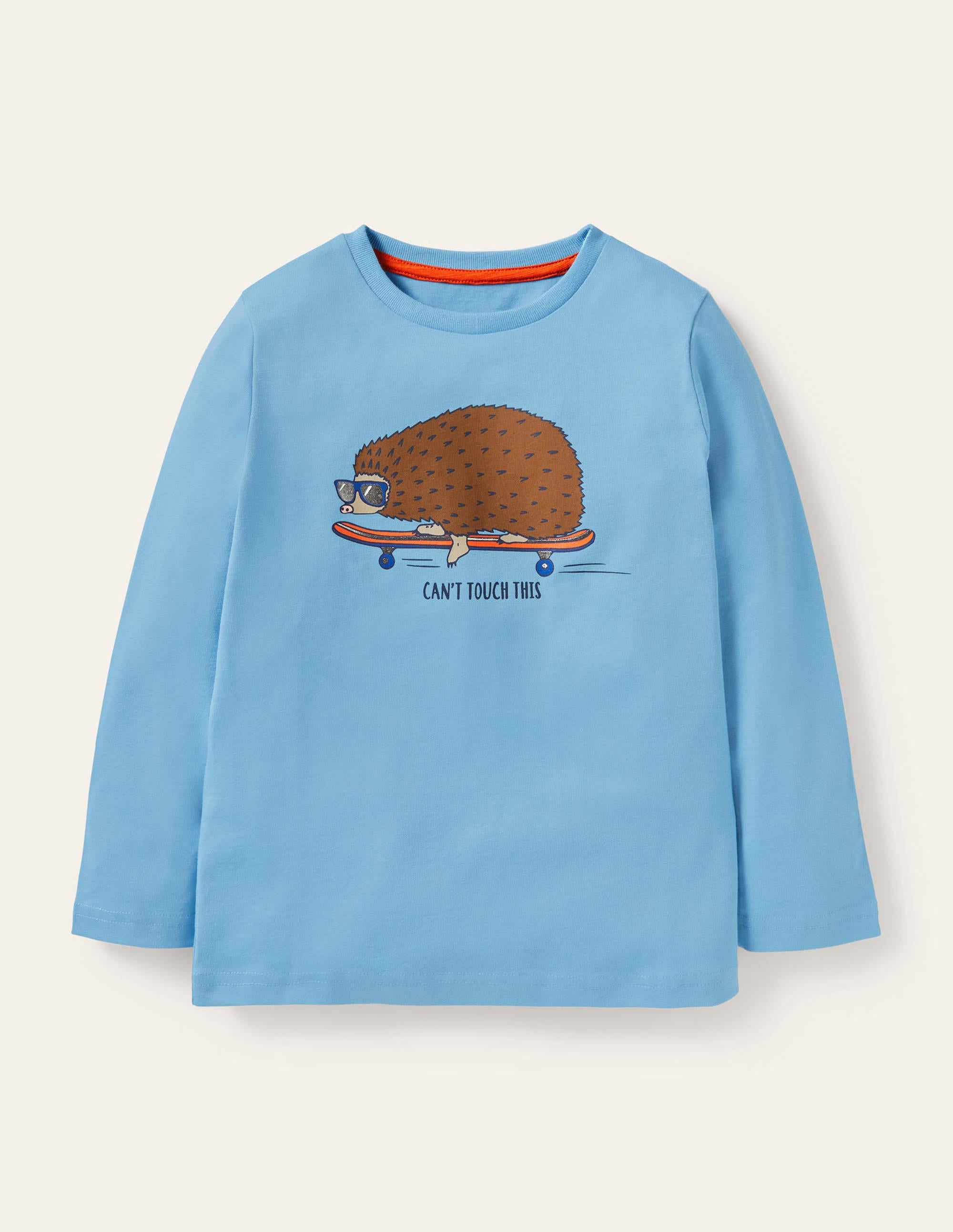 Graphic Animal T-shirt-Surfboard Blue Hedgehog - Image 1