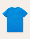 Sports Appliqué T-shirt-Yogo Blue Football