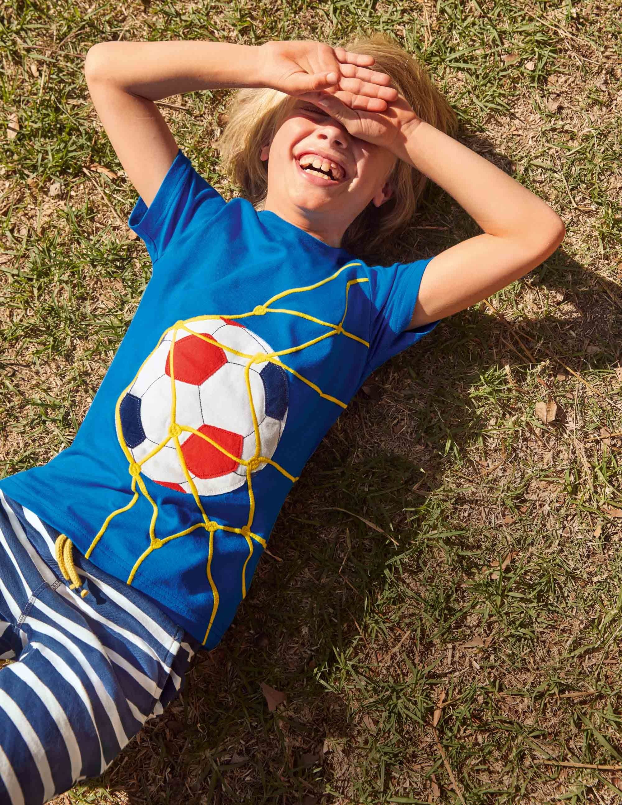Sports Appliqué T-shirt-Yogo Blue Football - Image 3