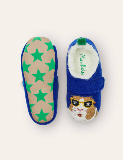 Felt Guinea Pig Slippers-Brilliant Blue-1