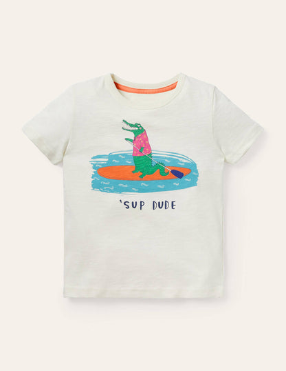 Graphic Pun T-shirt-Ivory Sup Dude-1