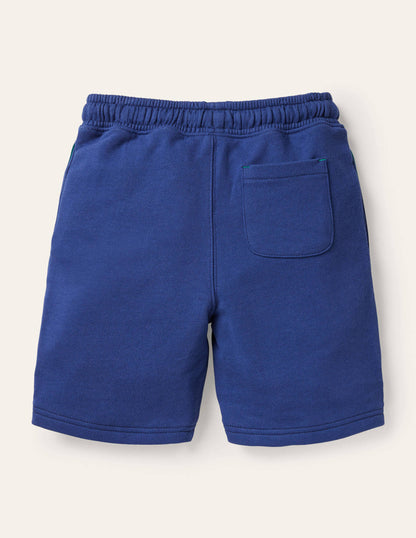 Appliqué Sweatshorts-Brilliant Blue Crocodile-2