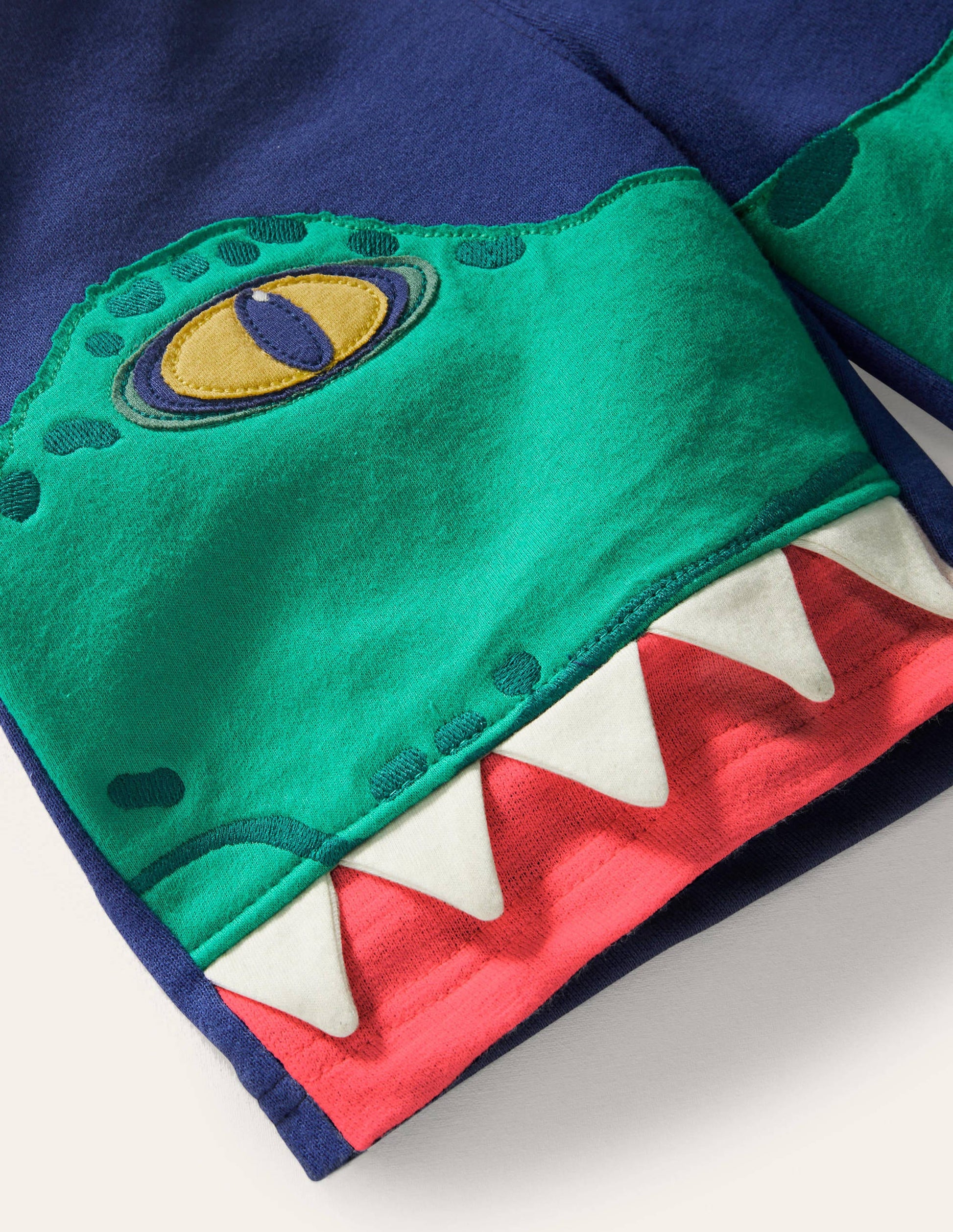 Appliqué Sweatshorts-Brilliant Blue Crocodile-3