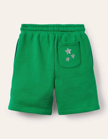 Appliqué Sweatshorts-Sapling Green Space Badges-2