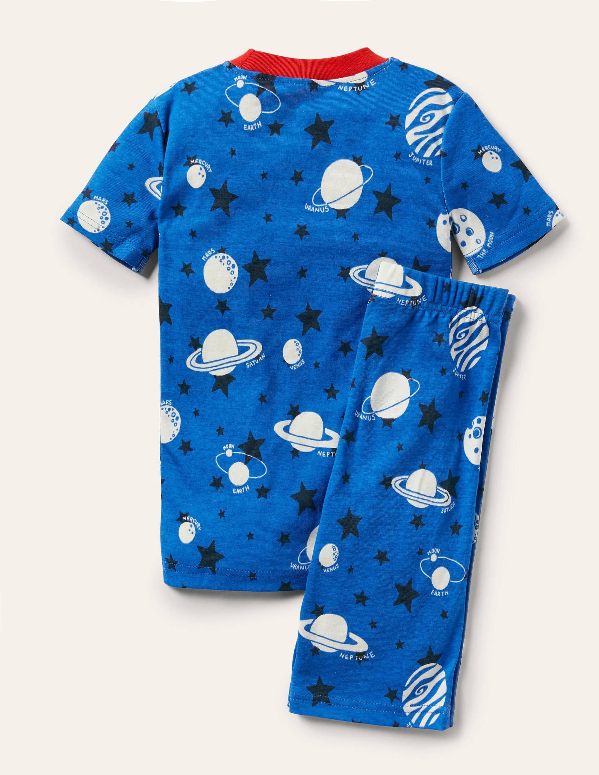 Snug Glow-in-the-dark Pyjamas-Bold Blue Glow Planets - Image 2