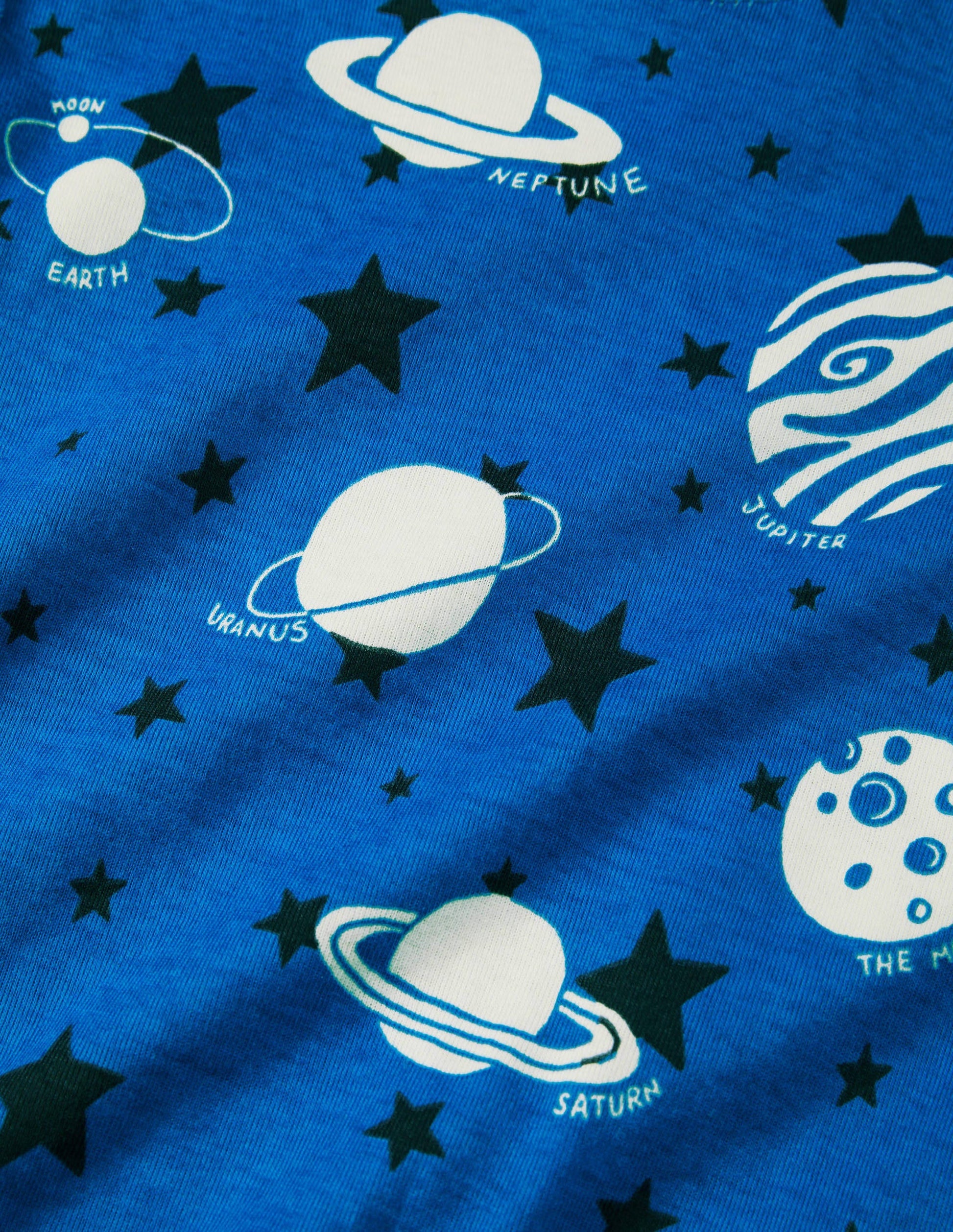 Snug Glow-in-the-dark Pyjamas-Bold Blue Glow Planets-3