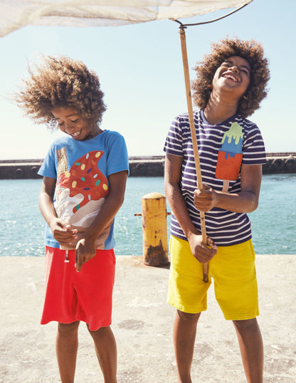 Beach Breton T-shirt-College Navy/Ivory Ice Cream-4