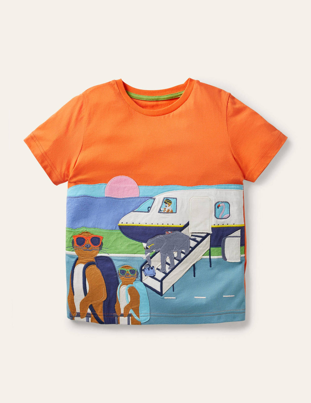 Lift-the-flap Travel T-shirt-Satsuma Orange Aeroplane-1
