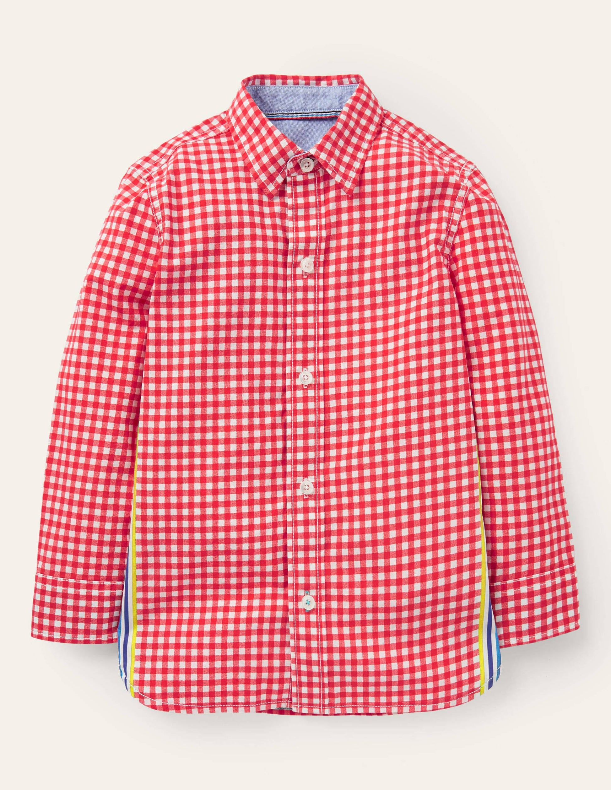 Casual Laundered Shirt-Red Gingham-1