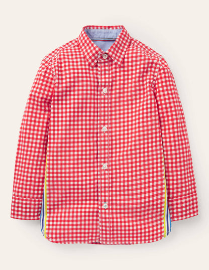 Casual Laundered Shirt-Red Gingham-1