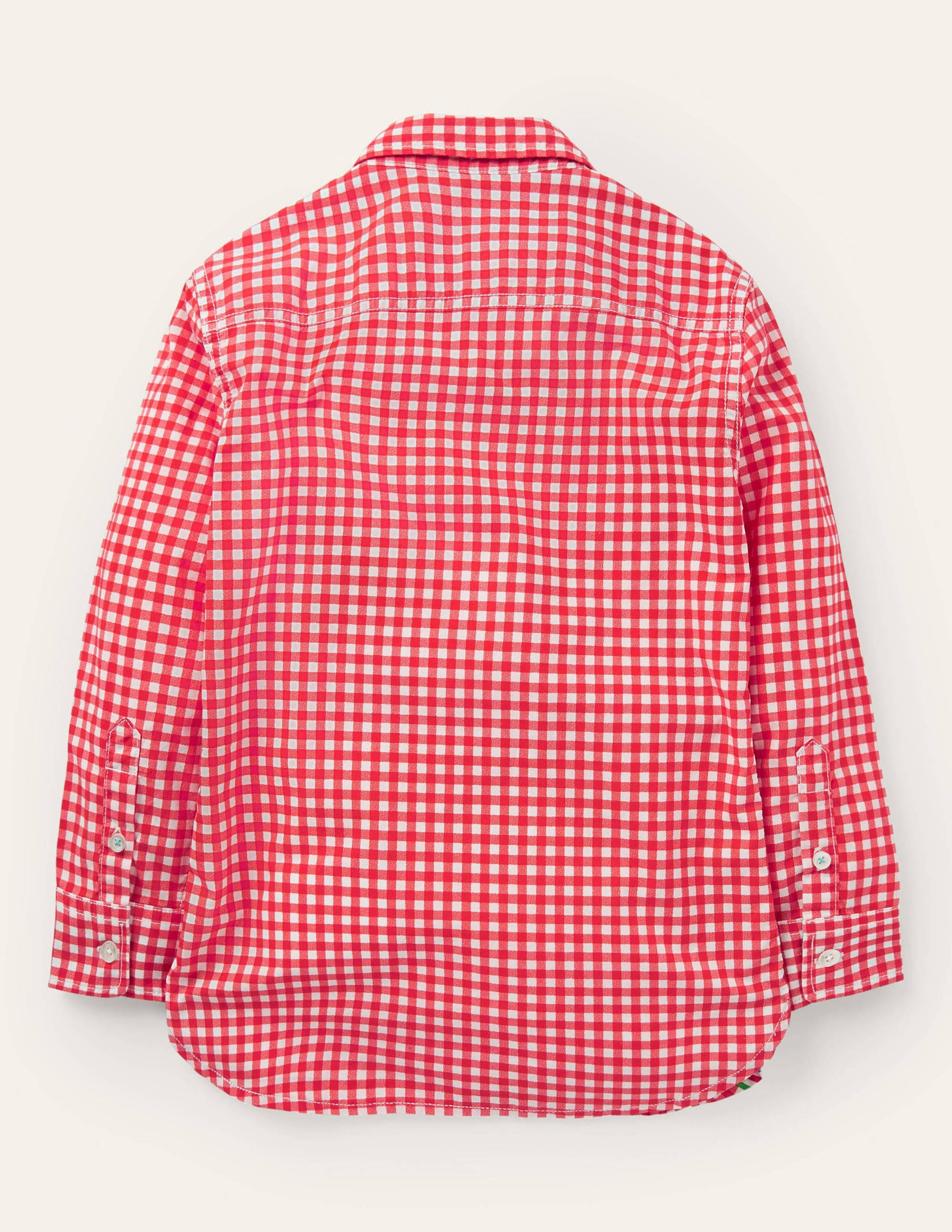 Casual Laundered Shirt-Red Gingham-2