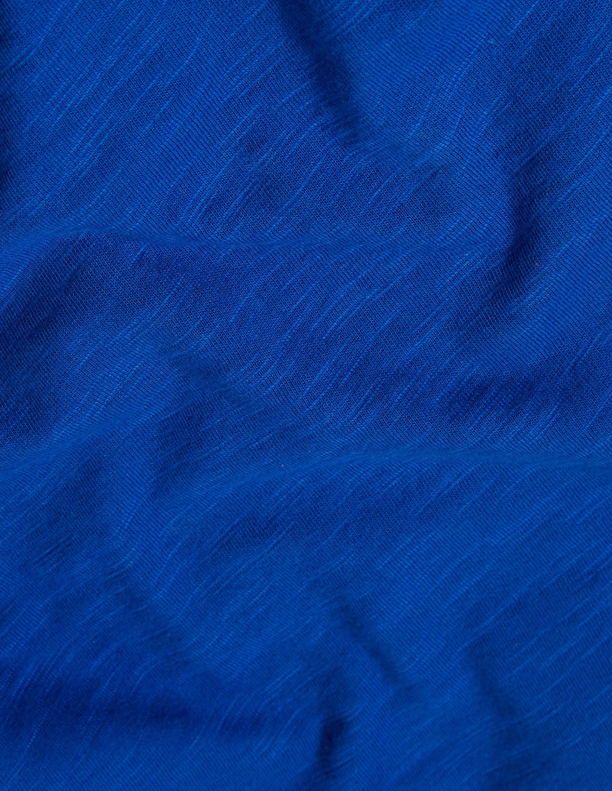 Slub Washed T-shirt-Brilliant Blue-3