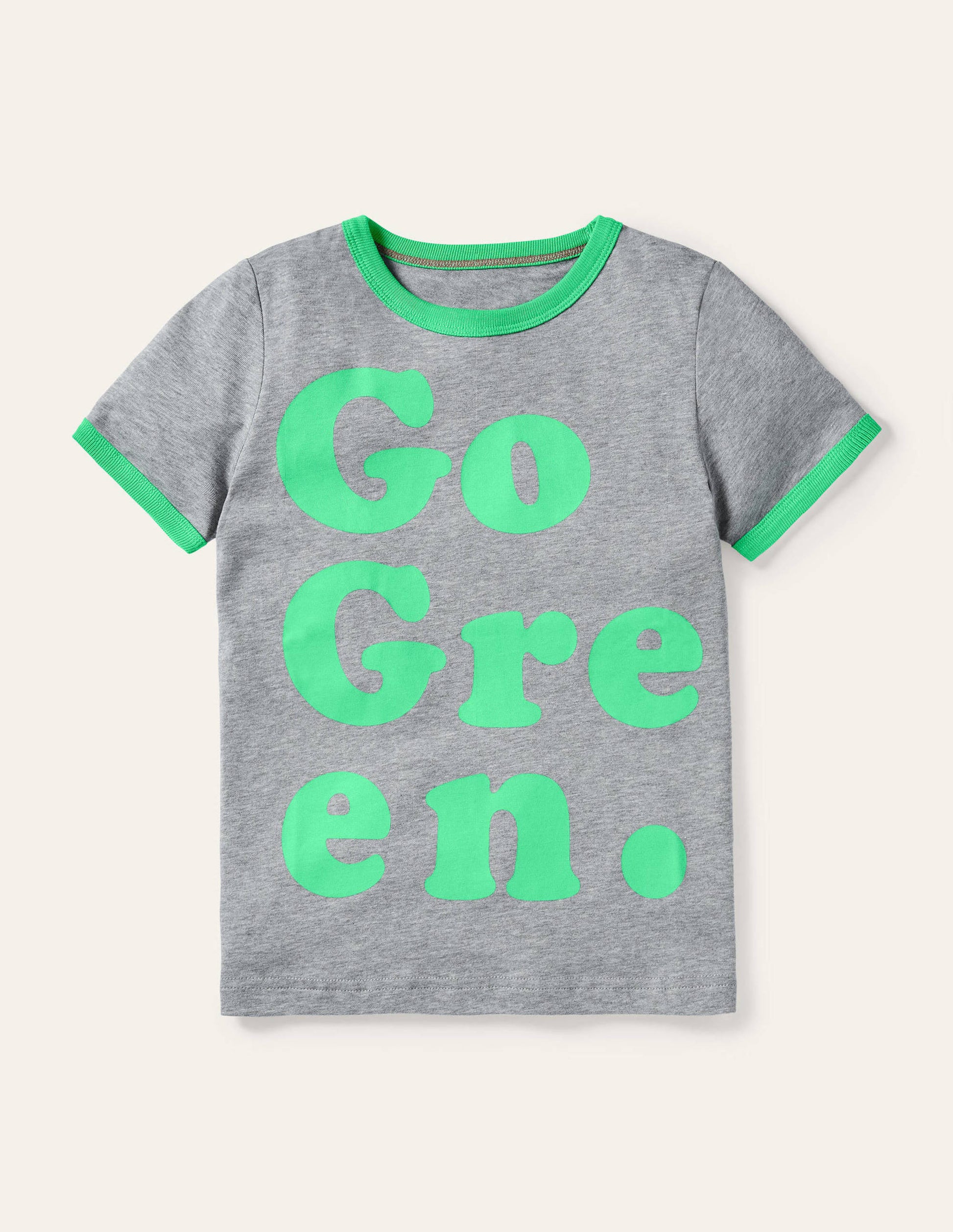 Graphic T-shirt-Grey Marl Go Green-1