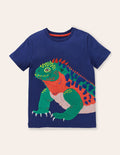 Exotic Animal Appliqué T-shirt-Starboard Blue Iguana