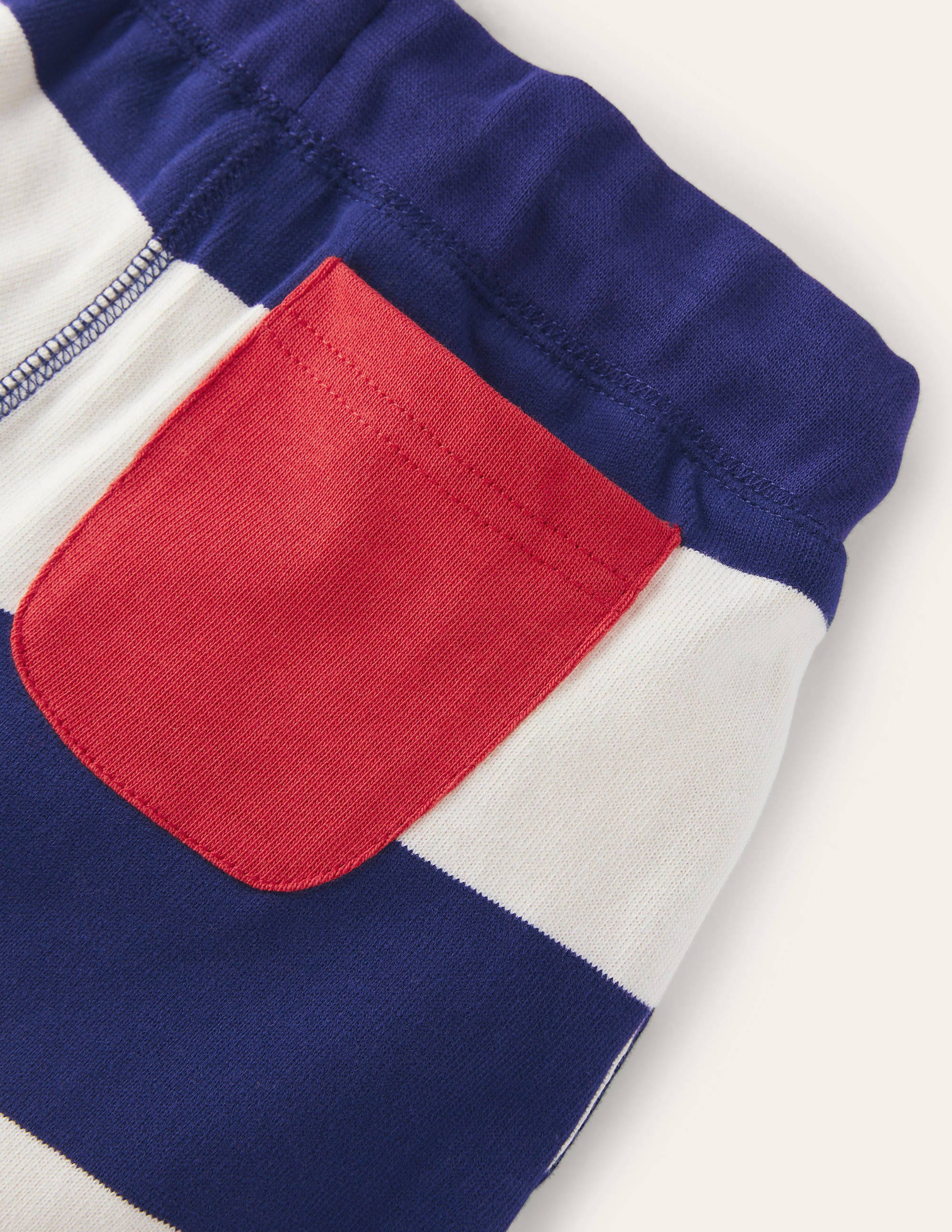 Slub Jersey Shorts-College Navy/Ivory - Image 3