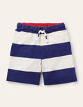 Slub Jersey Shorts-College Navy/Ivory