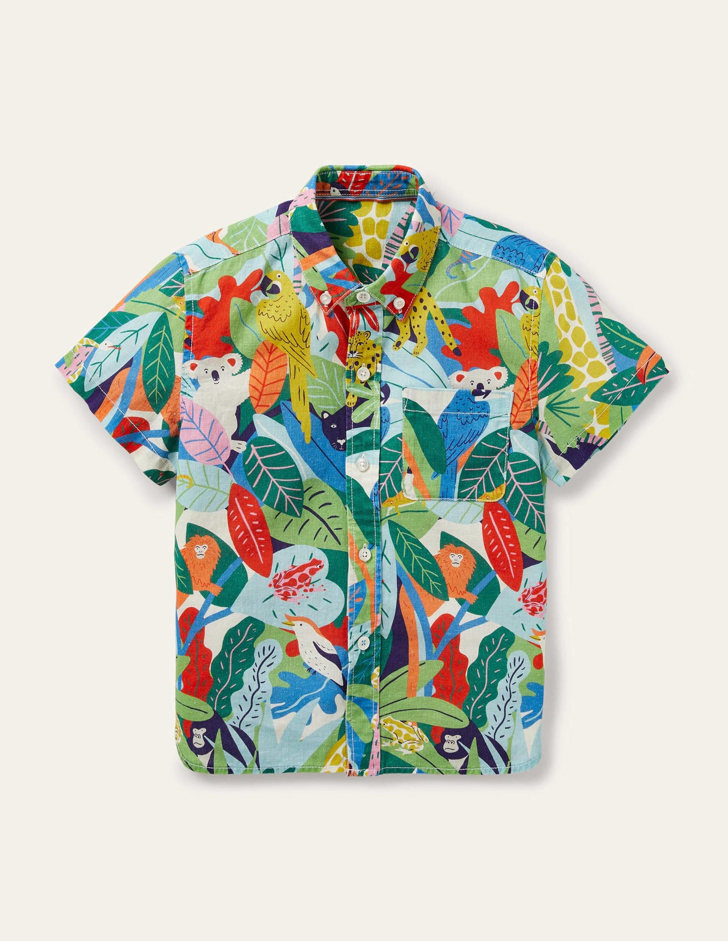 Cotton Linen Shirt-Multi Jungle