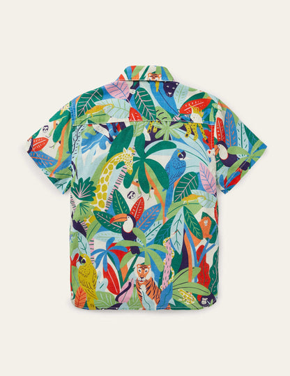 Cotton Linen Shirt-Multi Jungle-2