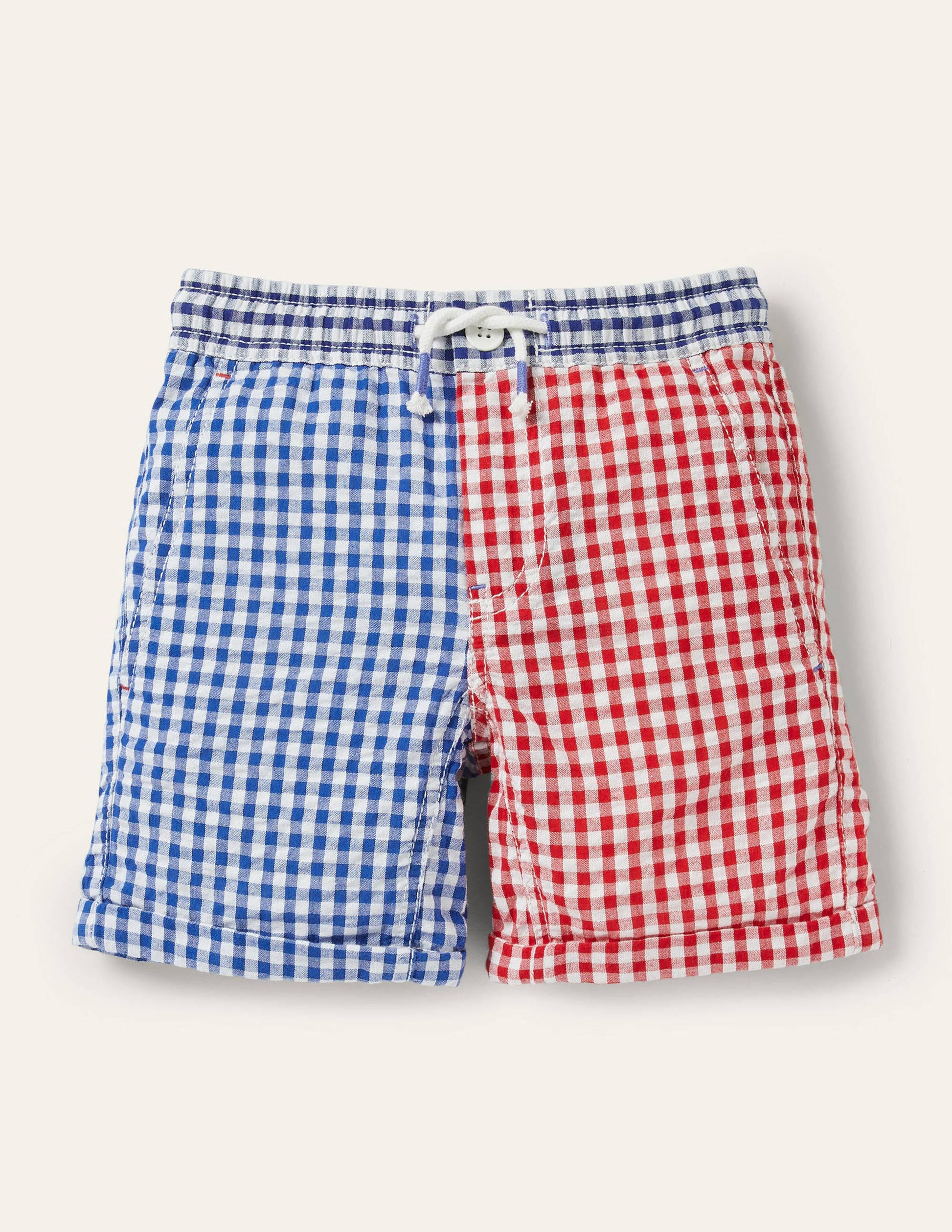 Smart Roll-up Shorts-Rockabilly Red/Celeste Blue-1