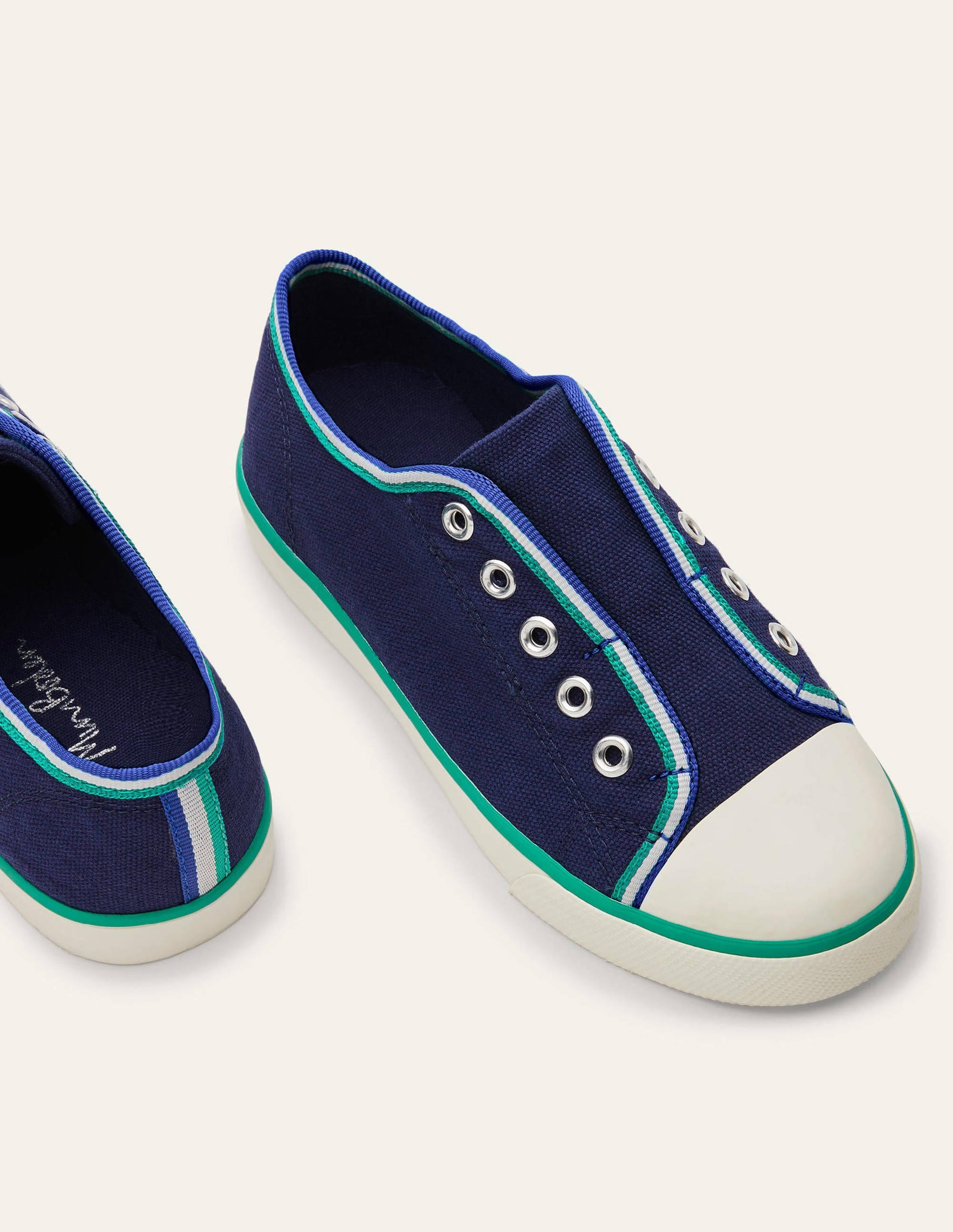Laceless Canvas Pull-ons-College Navy-1
