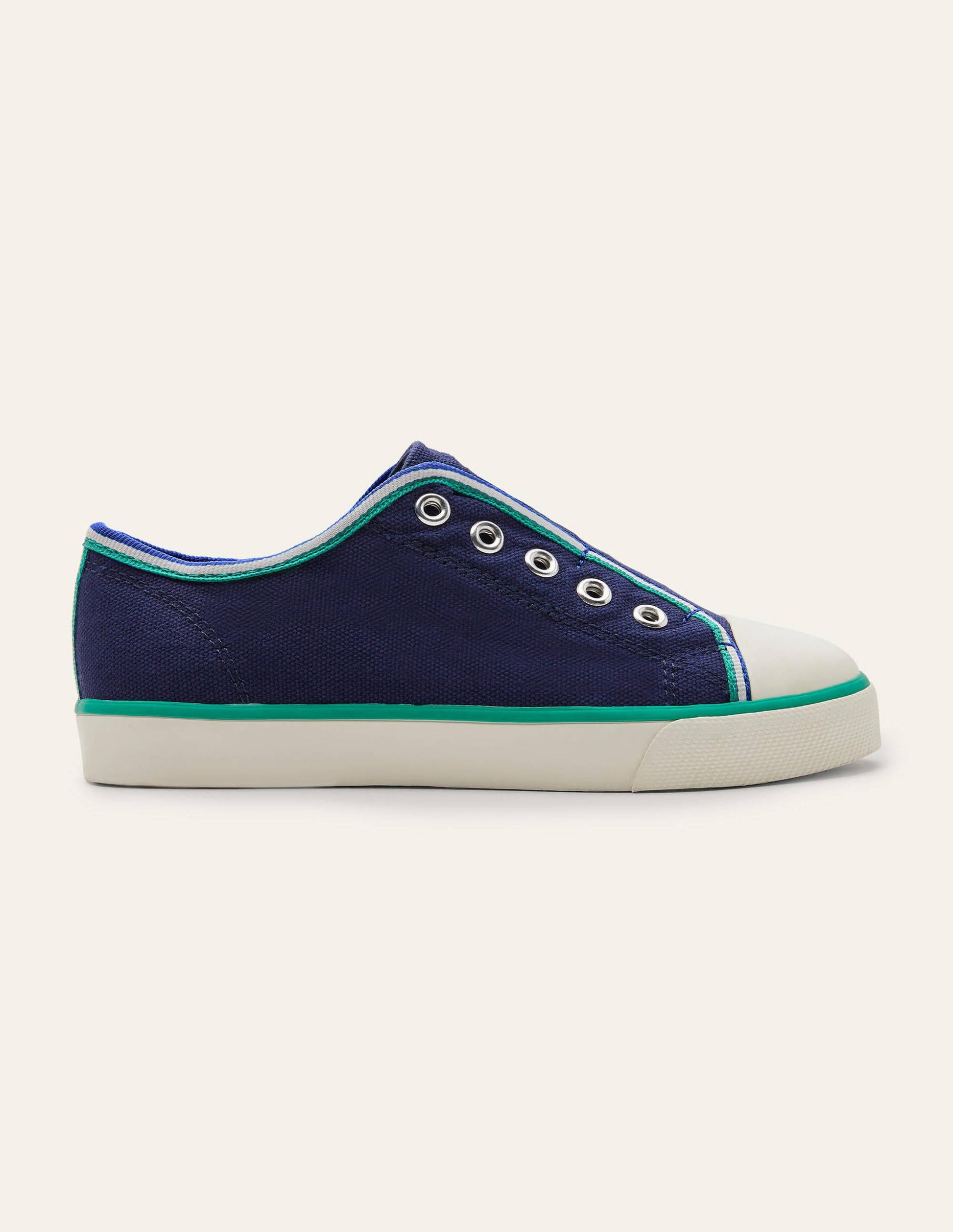 Laceless Canvas Pull-ons-College Navy-2