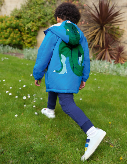 Cosy Sherpa-lined Anorak-Moroccan Blue Dinosaur-1