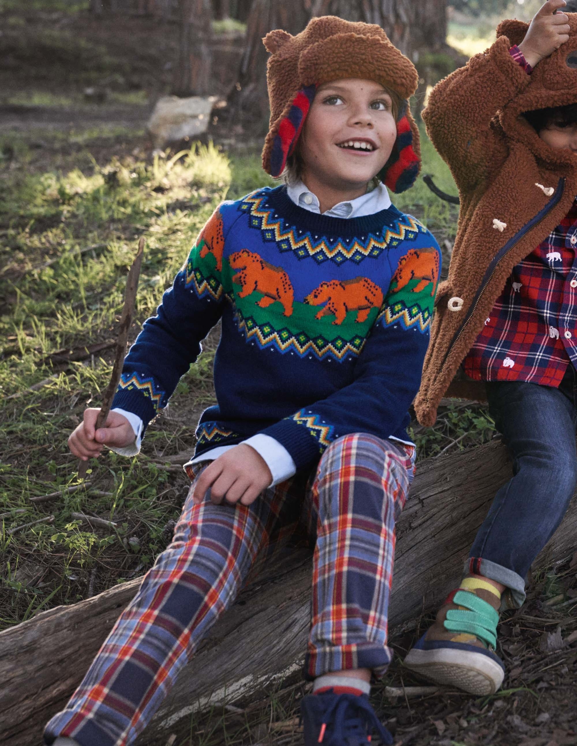 Fair Isle Crew Jumper-College Navy Bears - Image 4