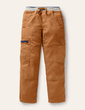 Cosy Lined Cargo Trousers-Butterscotch Brown
