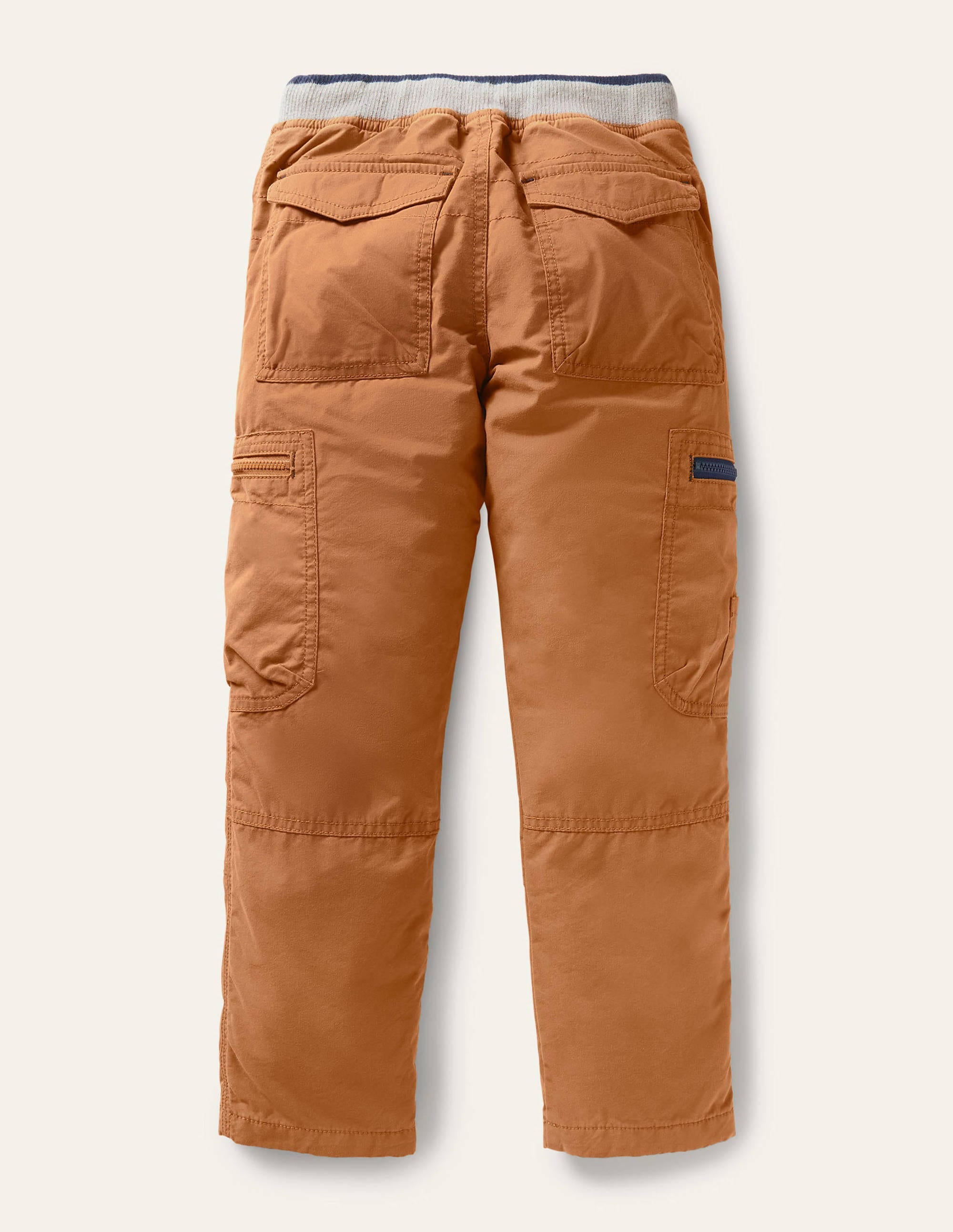 Cosy Lined Cargo Trousers-Butterscotch Brown - Image 2