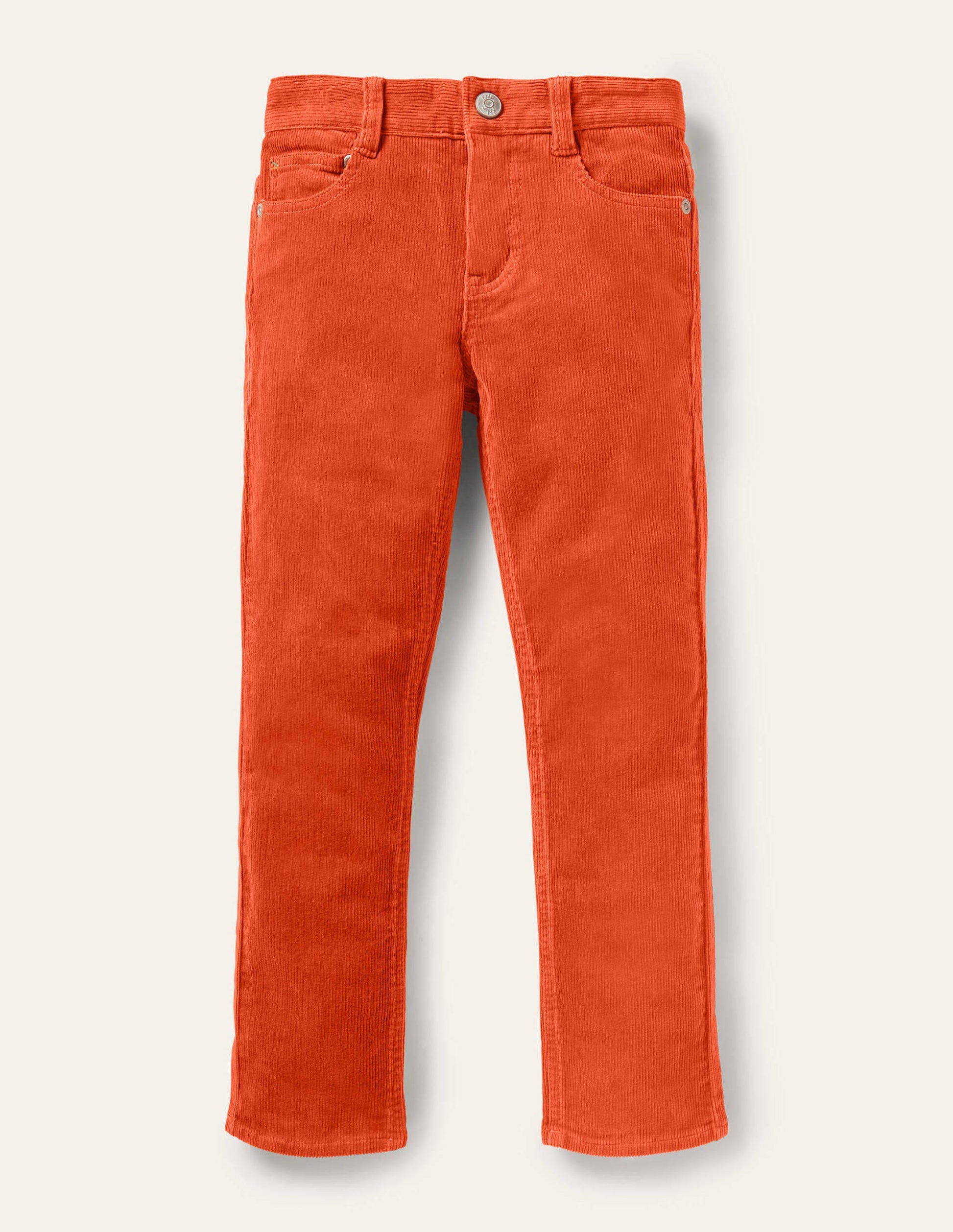 Slim Cord Stretch Jeans-Autumn Maple Orange-1
