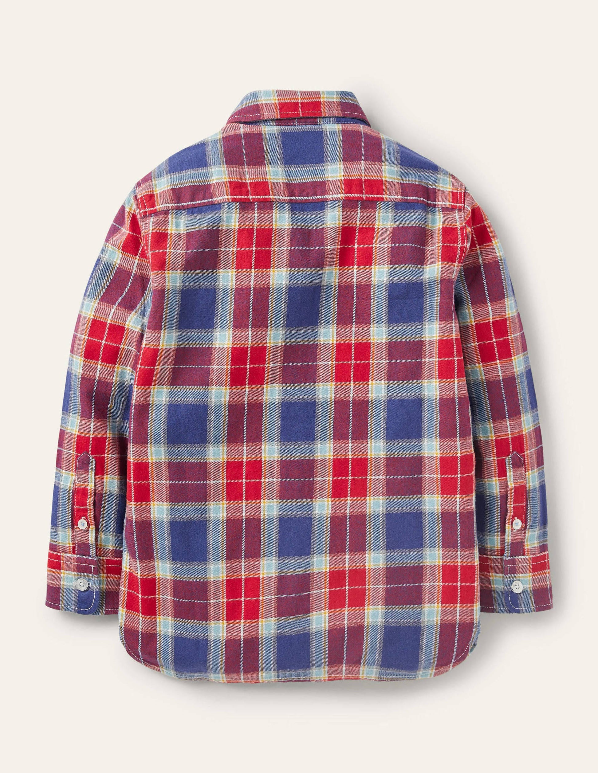 Cosy Brushed Check Shirt-Rockabilly Red/Starboard Blue-2