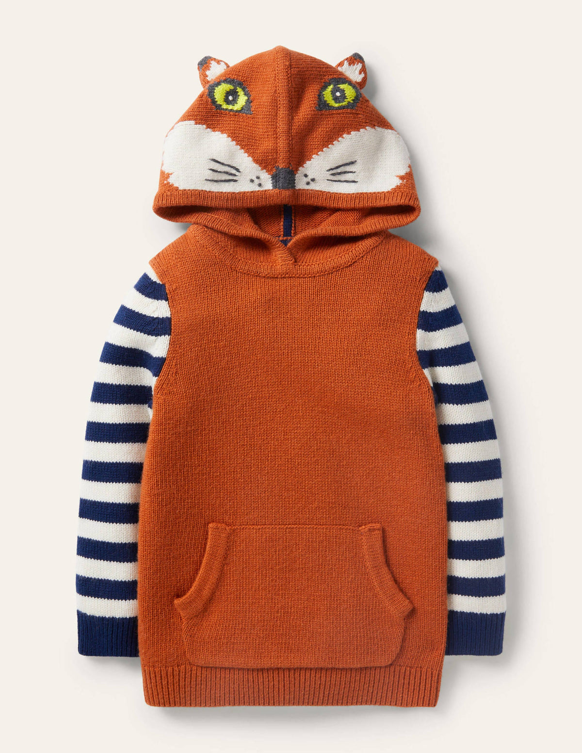 Woodland Knitted Hoodie-Rust Brown Marl Fox-1