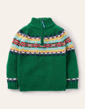 Half-zip Jumper-Highland Green Fair Isle