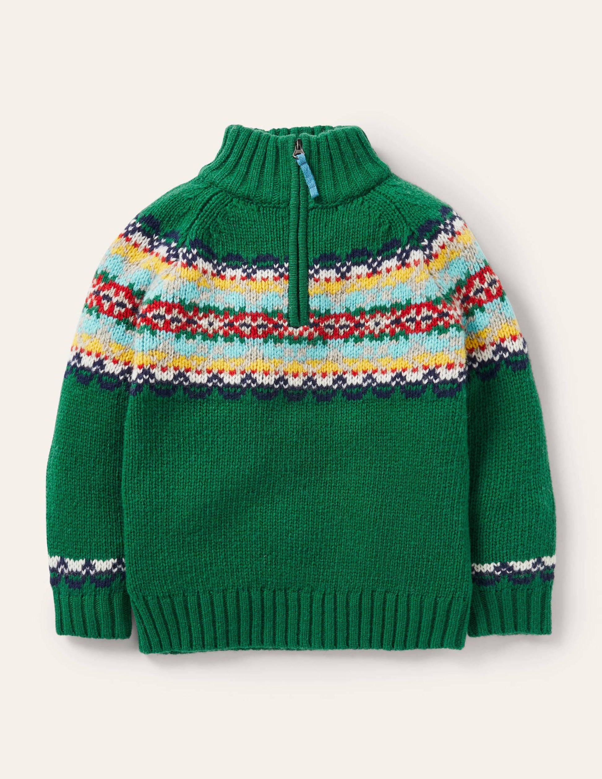 Half-zip Jumper-Highland Green Fair Isle-1