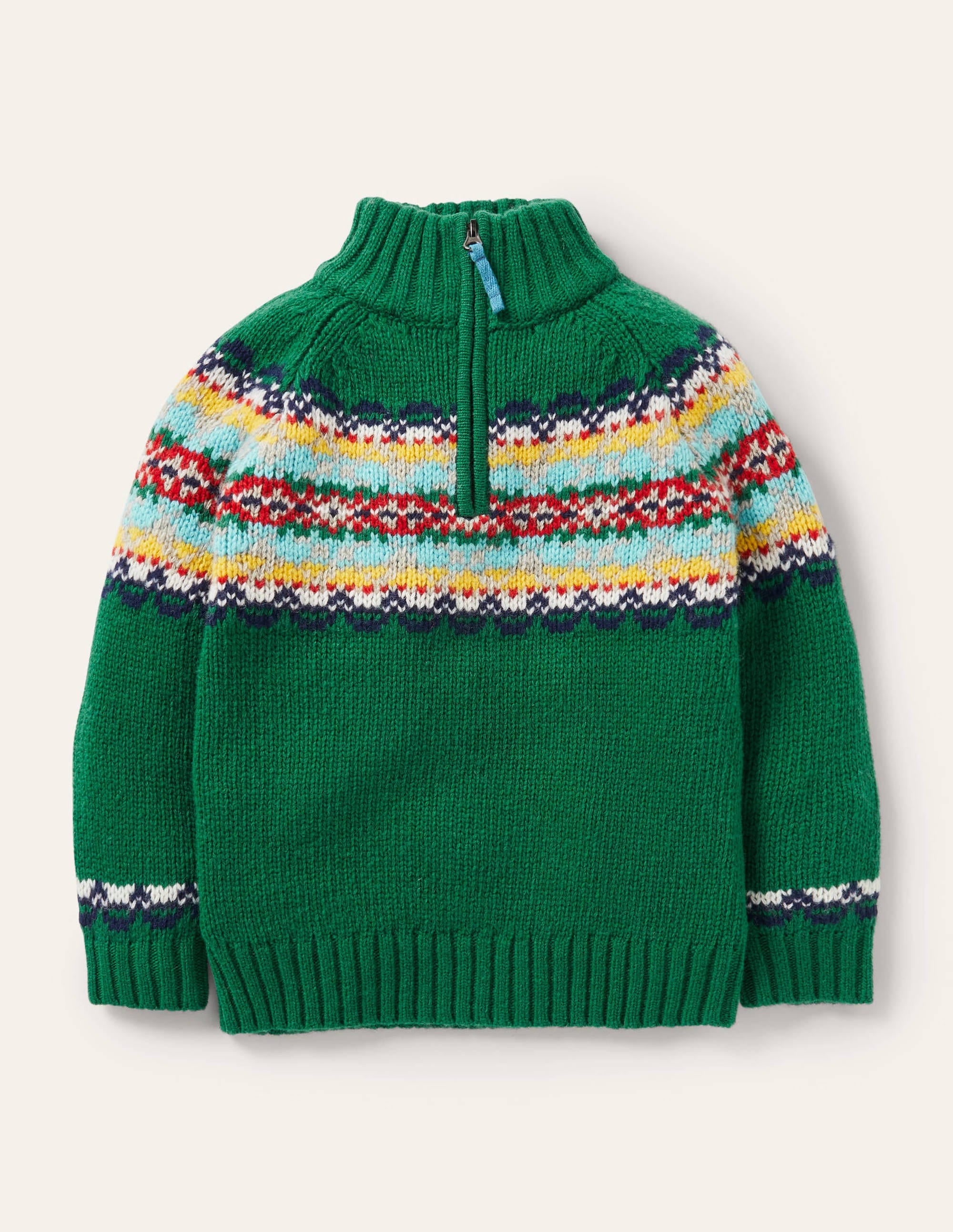 Half-zip Jumper-Highland Green Fair Isle - Image 1