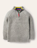 Half-zip Jumper-Grey Marl