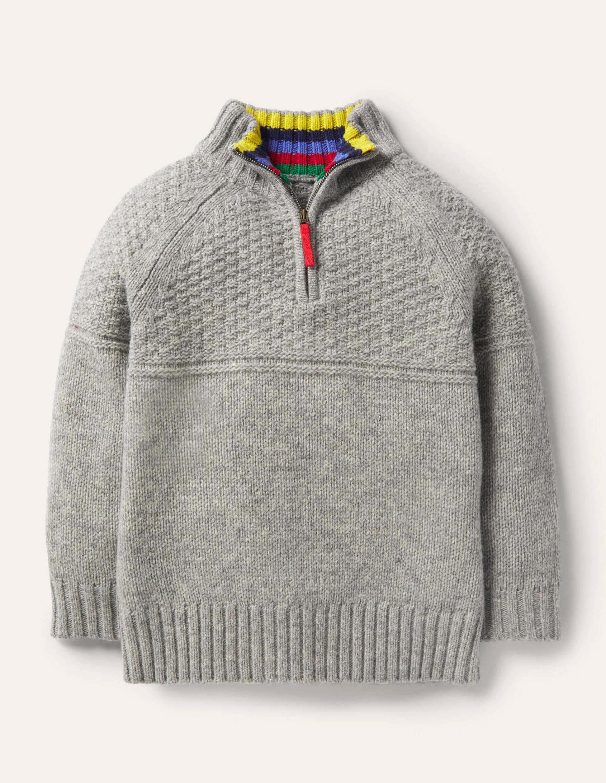 Half-zip Jumper-Grey Marl-1