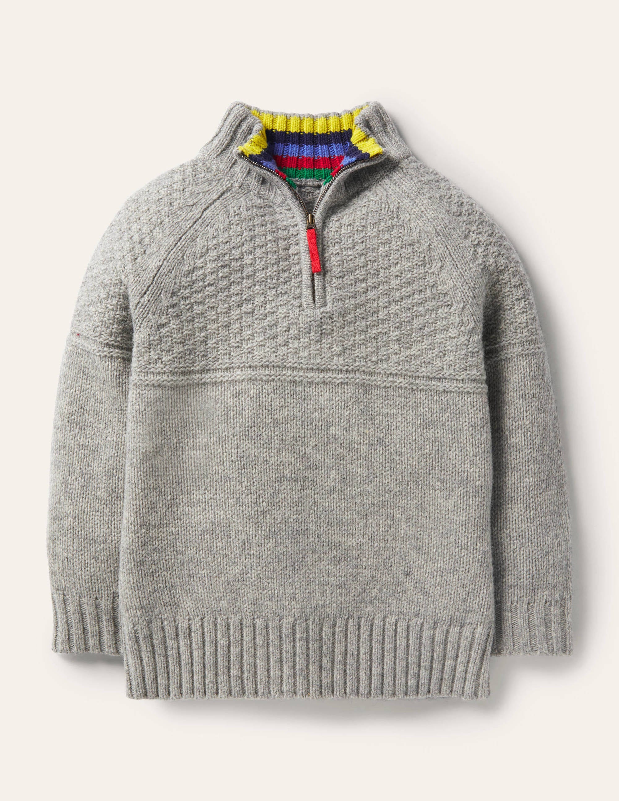 Half-zip Jumper-Grey Marl - Image 1