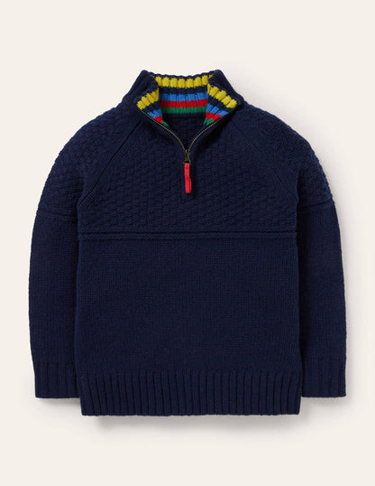 Half-zip Jumper-College Navy-1