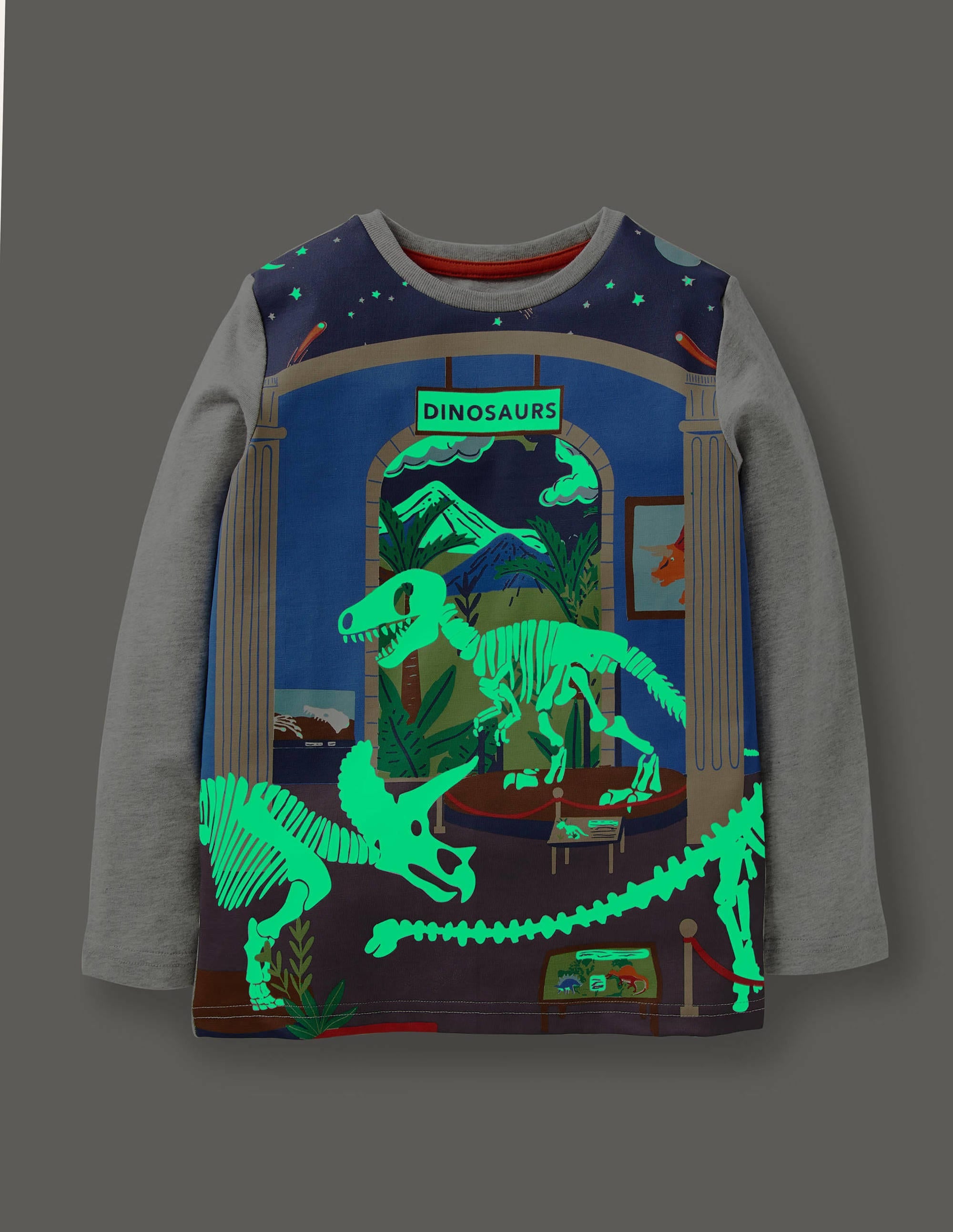 Glowing Scene T-shirt-Grey Marl Museum Scene - Image 4