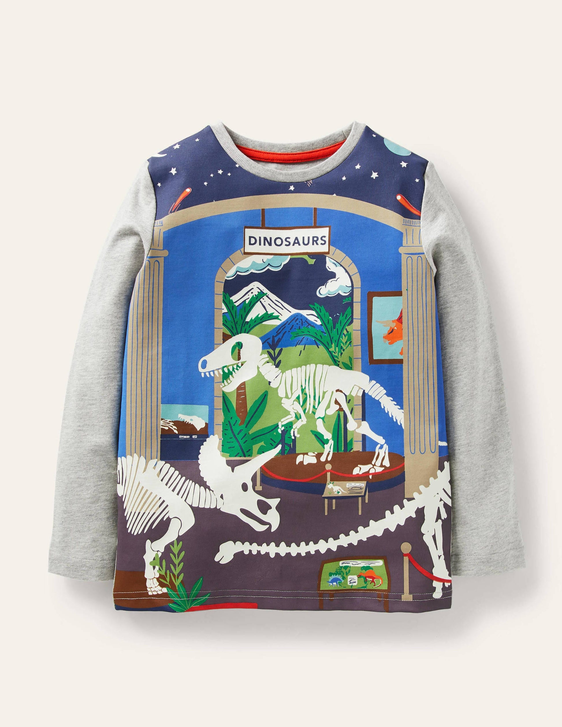 Glowing Scene T-shirt-Grey Marl Museum Scene-1