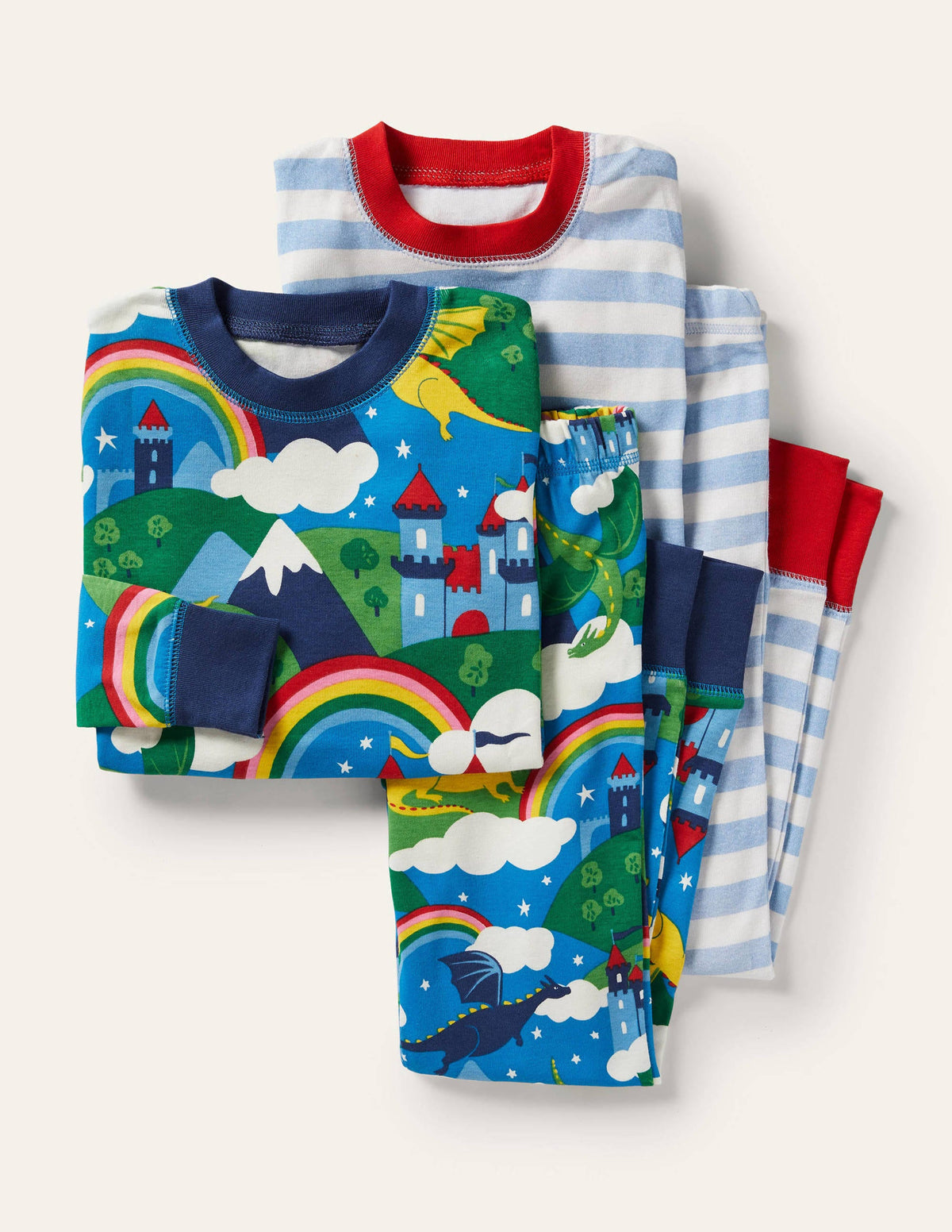 Twin Pack Snug Pyjamas-Blue Rainbow Dragon-1